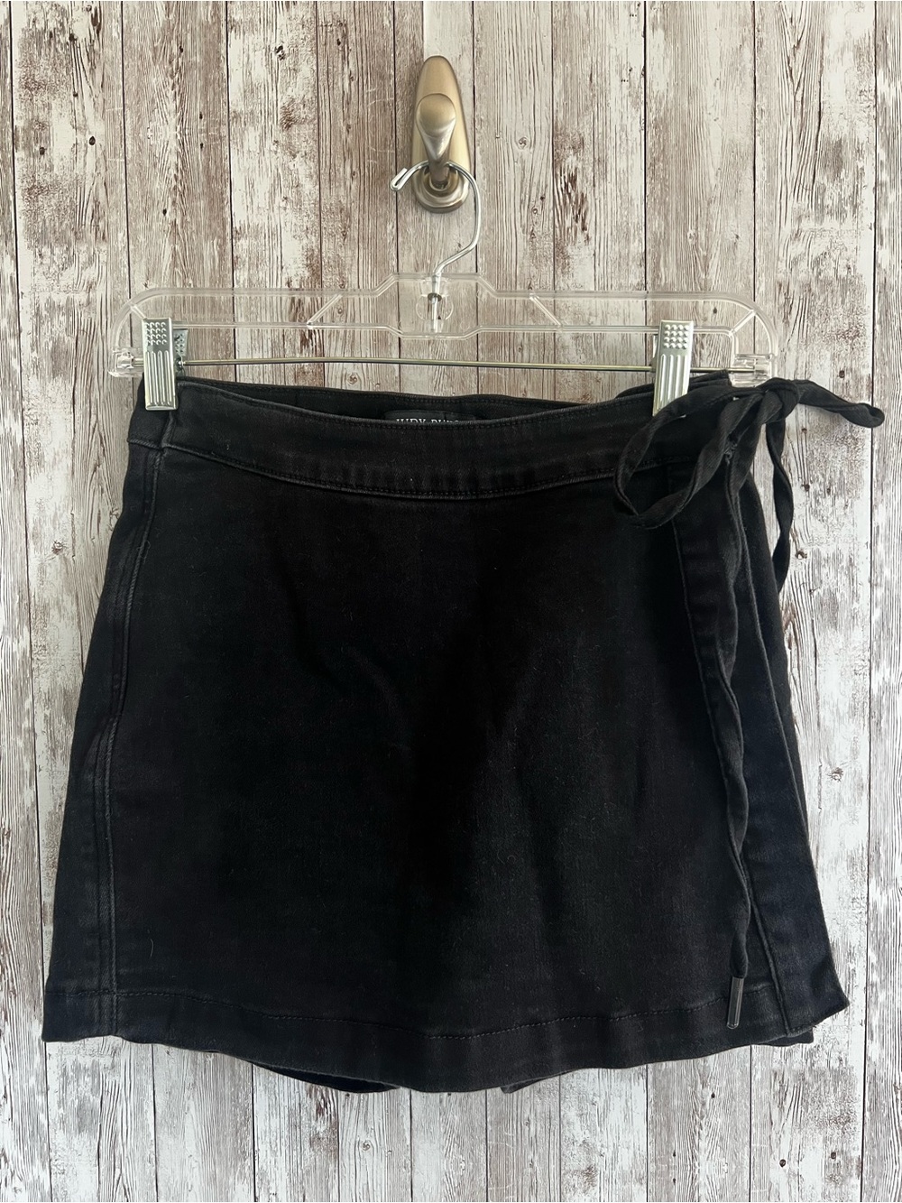 Judy Blue Black Tie-Waist Denim Skort Small